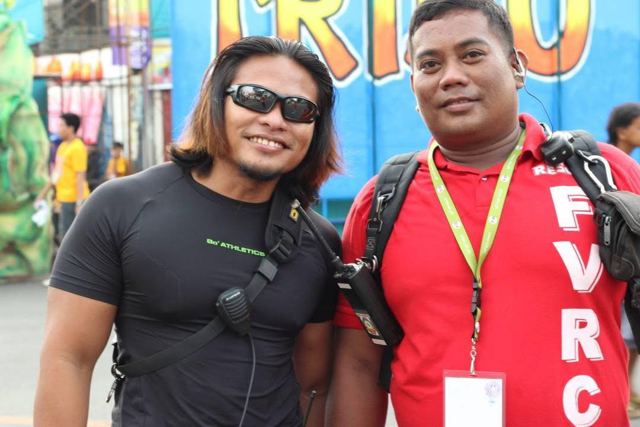 With a fellow radio volunteer
